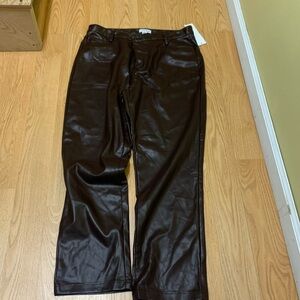 Pleather brown Calvin Klein pants